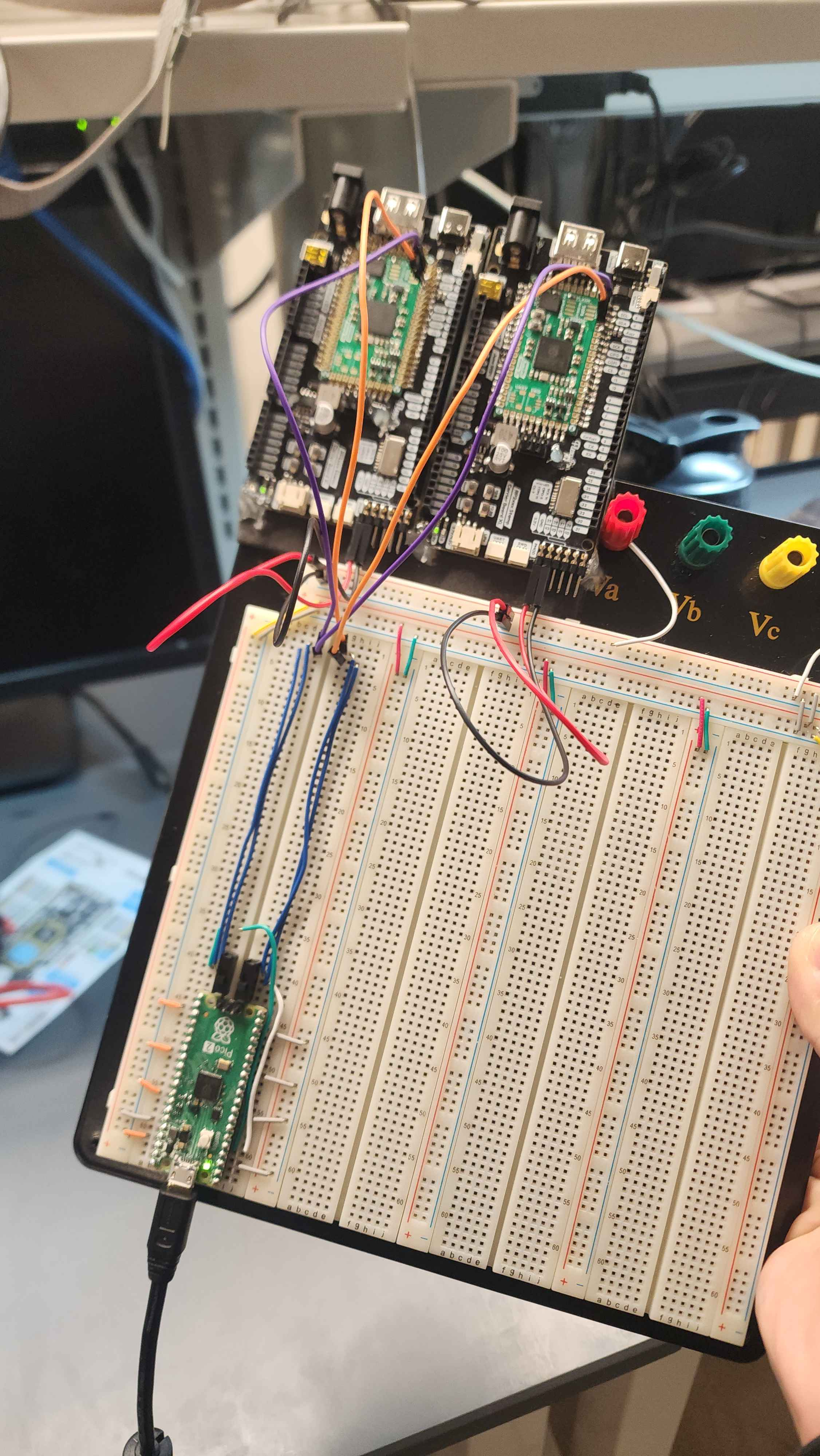 the newly assembled breadboard
